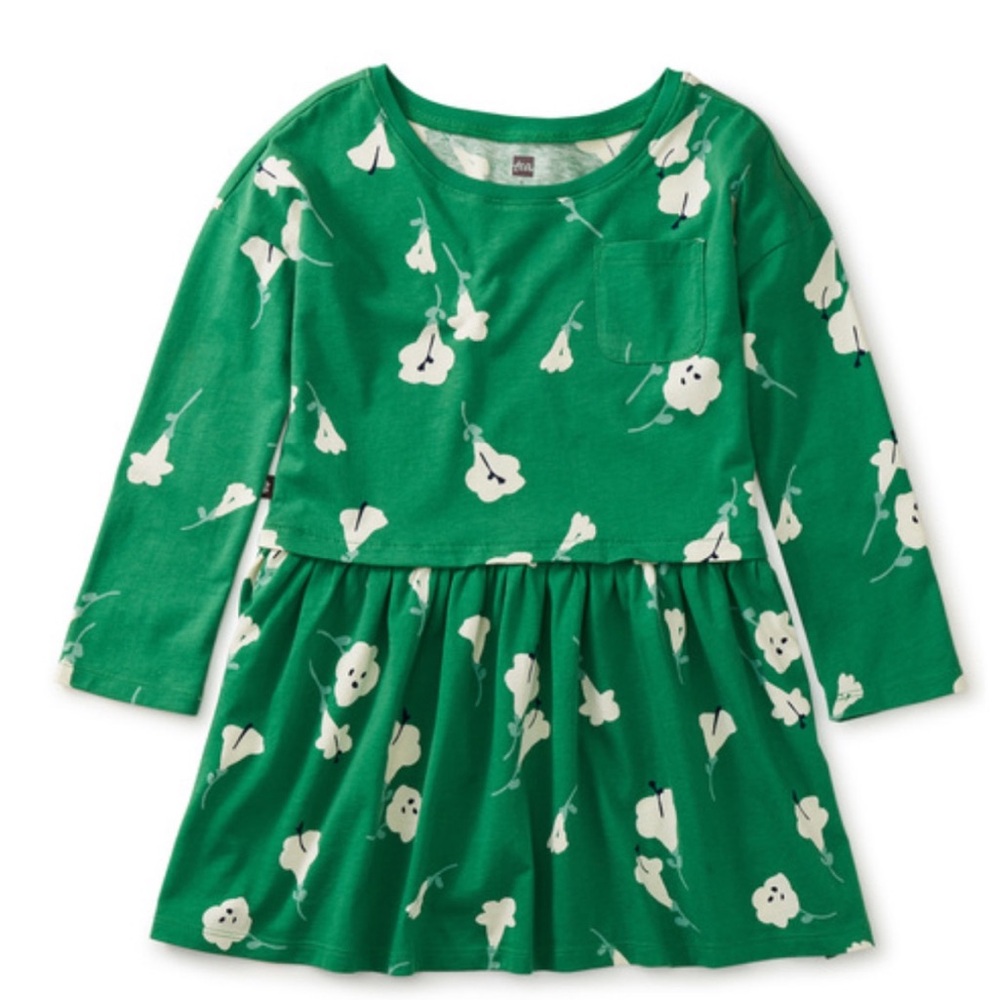 Tea Collection Green Floral Kids Dress st Patrick’s Patty’s 5 6 7